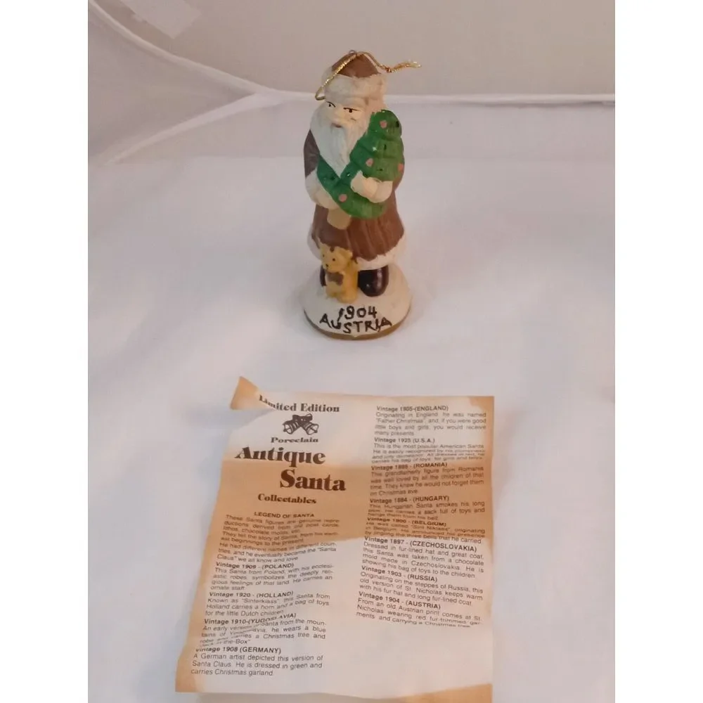 Vtg Santas From Around the World Dated Christmas Bisque‎ Figurine